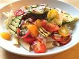Salade de courgettes grillées, olives et menthe fraîche