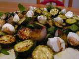 Courgettes marinées en salade, bruschetta au pesto - vegan - sans gluten