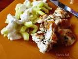 Filet de poulet et courgettes sauce au chèvre