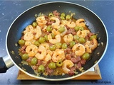 Crevettes au chorizo et aux olives