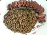 Saucisses de Montbéliard et lentilles blondes au Mijot'cook