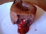 Mi-cuit au chocolat , coeur de framboise