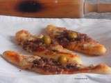 Pizzas façon  barquettes  viande hachée et gouda