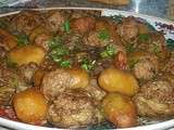 Tadjine d'agneau coeurs d'artichauts farcis en sauce plat Algérien