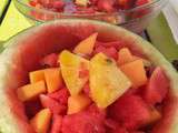 Salade de fruits désaltérante pastèque, melon et passion