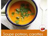 Soupe potiron, carottes et tomates