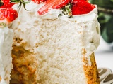 Angel Cake à la chantilly et fraises
