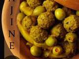 Tajine de kefta olives, pommes de terre et oignons