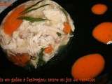 Lapin en gelée d'estragon et sauce au jus de carottes