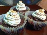 Cupcakes sans farine et sans sucre Chocolat Topping cream cheese cannelle/Vanille