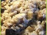 Risotto aux aubergines et aux amandes
