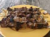 Brochettes de bœuf miel/soja à la plancha