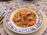 Plat complet :  Massada de peixe  - Rissotto de coquillettes aux fruits de mers