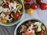 Salade de pâtes complète : fèves, avocat et tomates