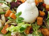 Salade gourmande : patates douces, burrata et grenade