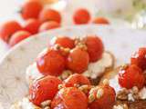 Tartines à la brousse et tomates cerises confites