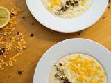 Velouté de céleri-rave au cheddar et aux noisettes