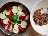 Chorizo, légumes et petit crumble au basilic