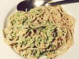 Spaghettis saumon et brocolis au colombo