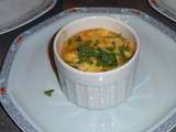Petits soufflés de polenta aux pleurotes, jus à l’estragon