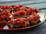 Tartines aux poivrons confits