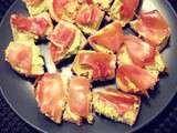Toasts à la crème d’asperge et au jambon cru