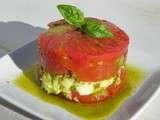 Mille-feuilles tomates confites / mozzarella / pesto (thermomix)