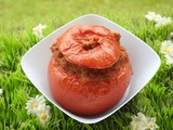 Tomates farcies a la viande hachee (cake factory et thermomix)