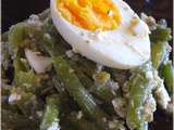 Salade de haricots verts, vinaigrette à l'oeuf écrasé (Thermomix)