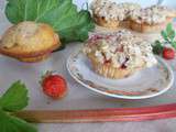 Muffin fraise-rhubarbe et crumble de noisette