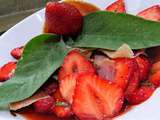 Salade de fraises au Porto et jambon cru