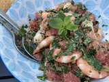 Salade thaï pamplemousse & crevettes sauce cacahuète