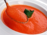 Soupe tomate, basilic & mozzarella