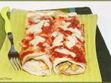 Enchiladas au poulet, poivron et mozzarella