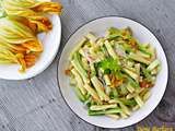 Pâtes aux fleurs de courgettes et à l'origan frais