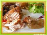 Rôti de porc , ail et champignons ( mijoteuse )