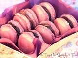Macarons ganache chocolat coeur framboise
