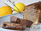 Cake citron pavot sans gluten, oeuf ni lait