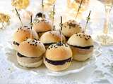 Mini burgers foie gras confit olives
