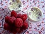 Panacotta lavande, miel et framboises
