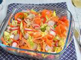 Salade de céréales saumon crudités frais et croquants