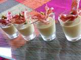 Verrines asperges lard croustillant