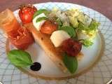 Mini tartine pour maxi goût : fougasse maison, tomate cerise et mozza