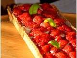 Tarte aux fraises et sirop de basilic
