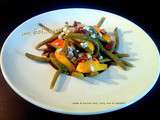 Salade de haricots verts, poire, noix et roquefort
