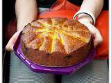 Gâteau de train : Cake amandes rhubarbe amaretti, parfumé d’orange et romarin