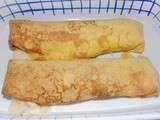 Crepes bretonnes roulees au jambon, fromage et champignons