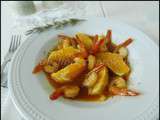 Crevettes caramélisées à l'orange
