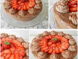 Gâteau à la mousse au chocolat & aux fraises