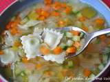 Soupe de légumes aux ravioles